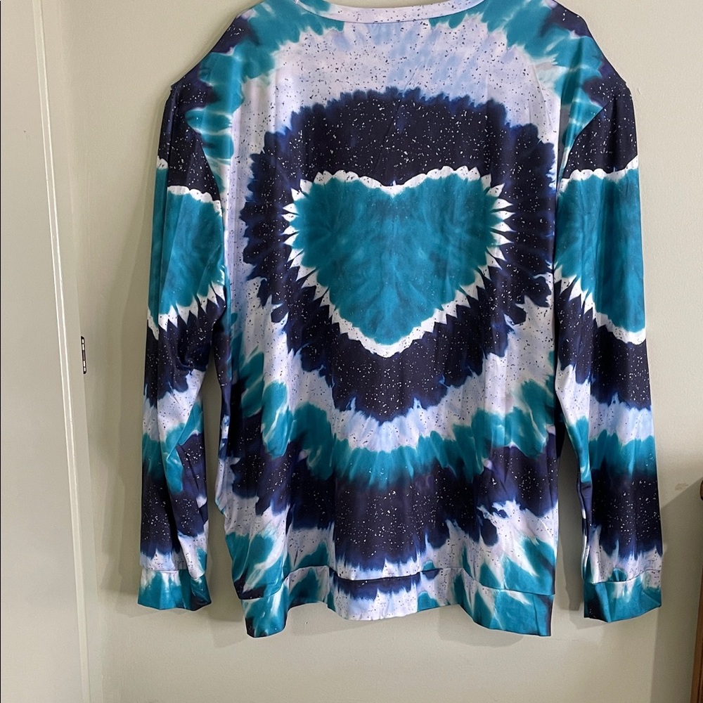 Tie-Dye Heart Long Sleeve Shirt - Picture 4 of 6